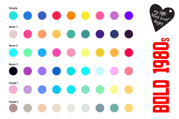 1980s Retro Colour Palettes