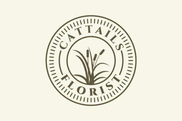 Cattails Reed Vintage Retro Emblem Logo