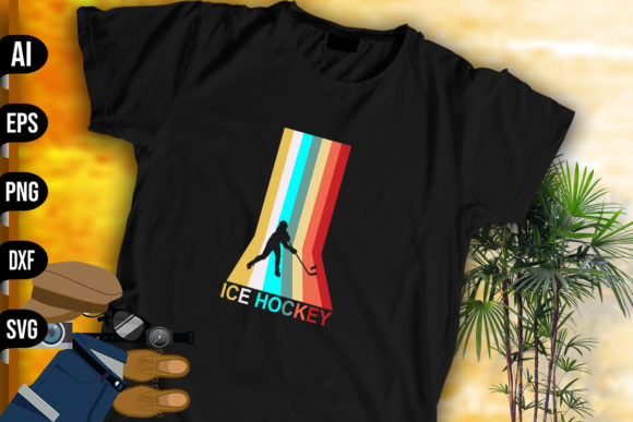 Ice Hockey Retro Color Design