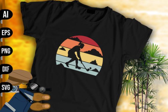 Retro Hockey Girl Design