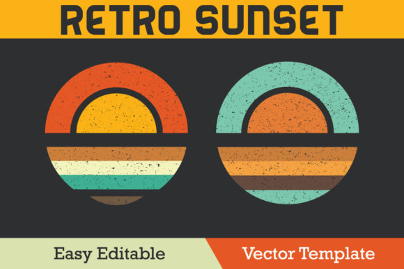 Retro Sunset Grunge Texture Vector