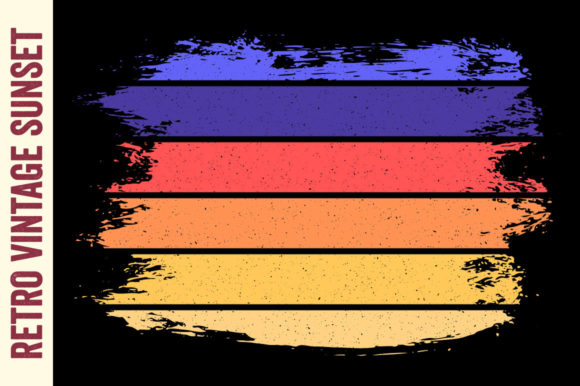Retro Sunset Vintage Brush 60s, 80s, 70s