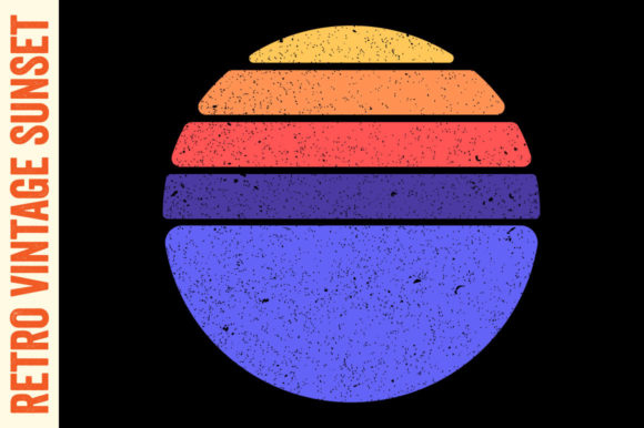 Retro Sunset Vintage Circle Striped 70s