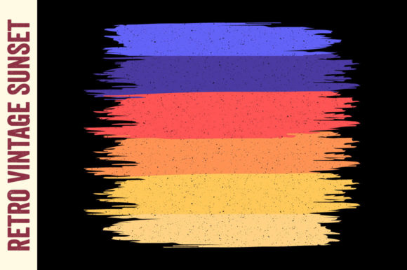 Retro Sunset Vintage Paint Brush Grunge