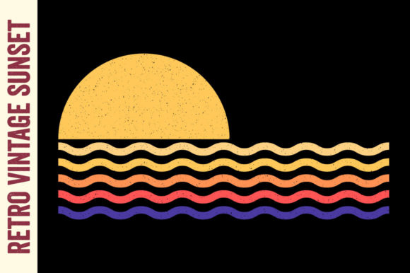 Retro Sunset Vintage T-Shirt Design