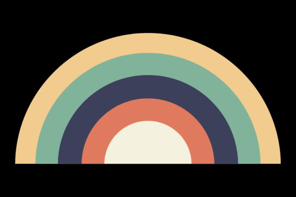 Retro Vintage Sunset - Half Circle