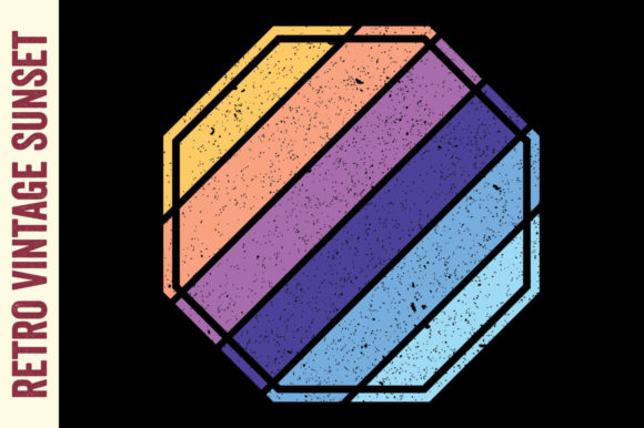 Retro Vintage Sunset Polygon Striped