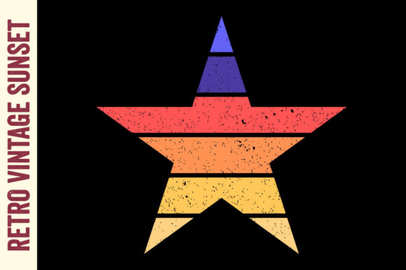 Retro Vintage Sunset Star Graphics