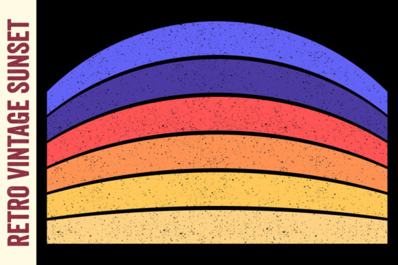 Retro Vintage Sunset Striped Background