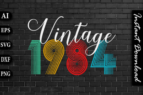 Vintage 1984 Retro Color Birthday Design