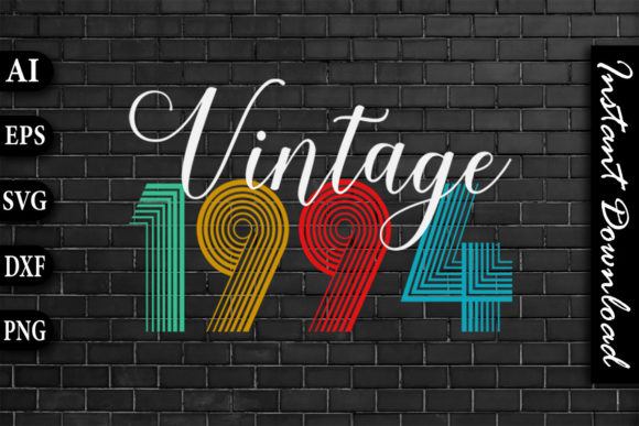 Vintage 1994 Retro Color Birthday Design