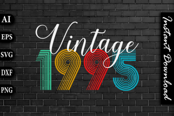 Vintage 1995 Retro Color Birthday Design
