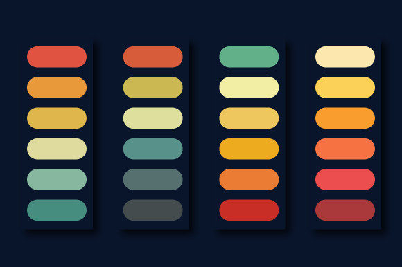 Vintage Retro Sunset Color Palate