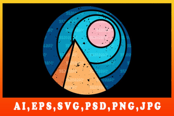 Vintage Sunrise Retro Graphics Pyramide