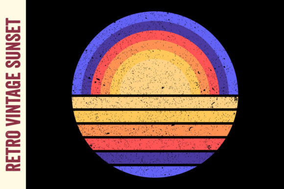 Vintage Sunset Retro Circle
