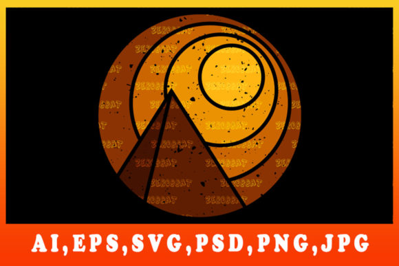Vintage Sunset Retro Graphics Pyramide