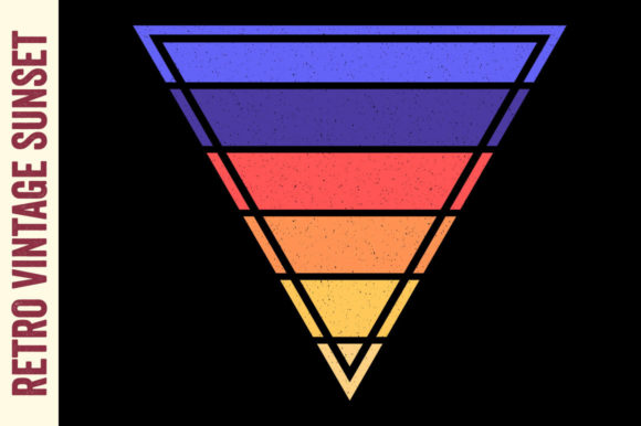 Vintage Sunset Retro Triangle Graphic