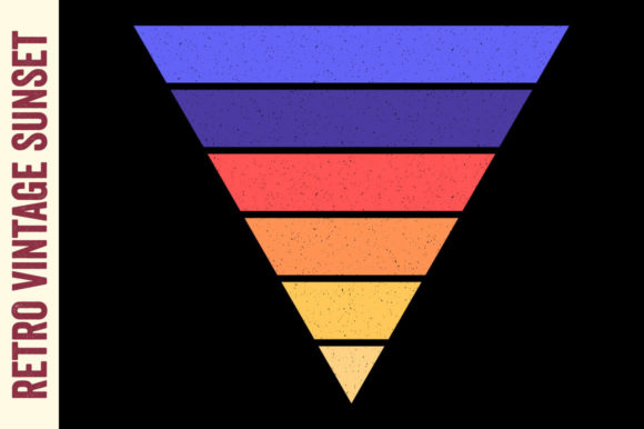 Vintage Sunset Retro Triangle Striped